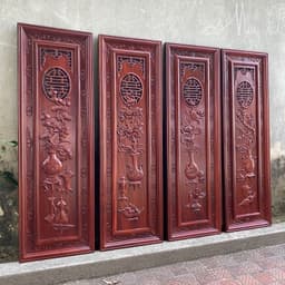 Bộ Tranh Tứ Bình Gỗ Hương Kích Thước 37*117cm 7
