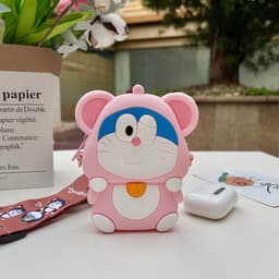 [Mới] Túi xách đeo chéo silicon hình đô rê mon doraemon thời trang dễ thương 3
