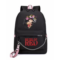 Balo thông minh đen in hình One Piece Film Red ver ÁO ĐEN anime chibi dễ thương cặp sách đi học 1