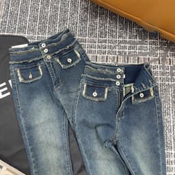 Quần jean ống loe, quần bò cạp cao ống loe co dãn mặc tôn dáng có bigsize 3