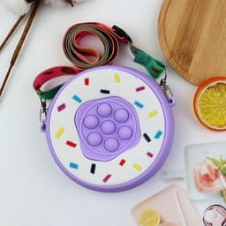 [mới] Túi xách đeo chéo silicon hình bánh donut tròn làm quà tặng bạn gái đựng bao lì xì mỹ phẩm 8