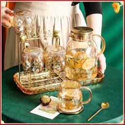 Bình Nước Thủy Tinh Chịu Nhiệt 1L8 Có Quai Cầm, Bình Đựng Nước 1800ml Nắp Sang Trọng, Dùng Pha Trà – Nước Hoa Quả 1