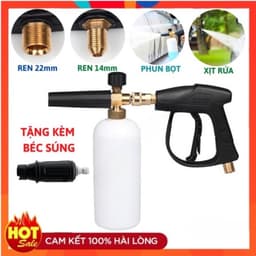 Bình Phun Tạo Bọt Tuyết 1000ml + Súng Rửa Xe Áp Lực Ren 22mm ( Tặng Kèm Béc Mỏ Vịt ) 2