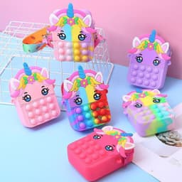 [Mới] Túi xách đeo chéo silicon hình pony unicorn bong bóng pop-it thời trang dễ thương bé gái 6