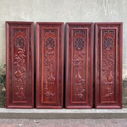 Bộ Tranh Tứ Bình Gỗ Hương Kích Thước 37*117cm 8