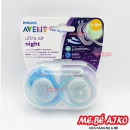 [Hộp 2 Núm] Núm Ti Ngậm Dạ Quang, Núm Ty Ngậm Ultra Air Night Ban Đêm Phlips Avent Cho Bé Từ Sơ Sinh Đến 18 tháng 3