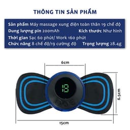 Miếng dán massage xung điện toàn thân 8 chế độ, 19 Cường Độ Giảm Đau Nhức Hiệu Quả 3