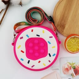 [mới] Túi xách đeo chéo silicon hình bánh donut tròn làm quà tặng bạn gái đựng bao lì xì mỹ phẩm 4