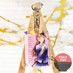Mua 1 tặng 1(Mica trong acrylic) Móc khóa in hình THÁM TỬ LỪNG DANH CONAN ver HOA GIẤY anime chibi quà tặng xinh xắn 3