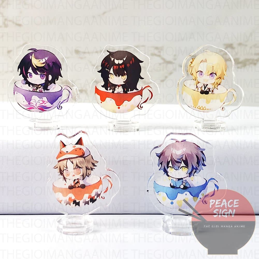 (mua 1 tặng 1) (3cm) Mô hình Standee in hình LUXIEM VER CỐC TRÀ  mica trong acrylic game chibi xinh xắn