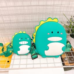 [Lớn, vừa điện thoại] Túi xách đeo chéo silicon hình khủng long dino, thời trang dễ thương bì lì xì 2