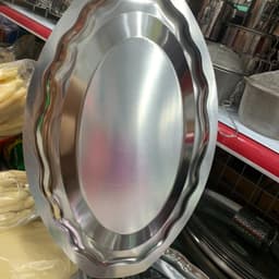 Đĩa bò né - Đĩa hấp cá - Đĩa Hột Xoài Inox không gỉ loại dày size 40 x 25 x 3 cm 7