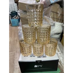 Bộ 6 Cốc Thuỷ Tinh Kim Cương Siêu Sang ,Hàng Nhập Khẩu Cao Cấp , Chất Liệu Thủy Tinh Chịu Nhiệt 6