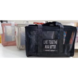 Túi xách vải lưới Live Togethe Much Better đựng dụng cụ trang điểm,đồ làm tóc, mỹ phẩm trang điểm - Hity Beauty 2
