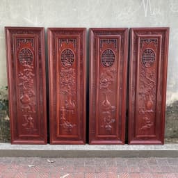 Bộ Tranh Tứ Bình Gỗ Hương Kích Thước 37*117cm 3