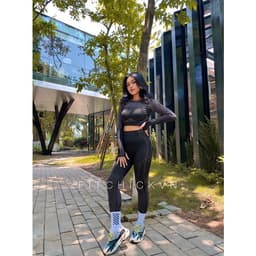 Bộ tập gym nữ, đồ tập thể thao chun dệt hồng viền 7