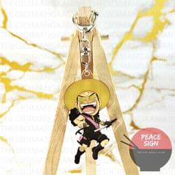 (mua 1 tặng 1) (ÁO ĐEN) Móc khóa in hình One Piece Film Red Đảo hải tặc mica acrylic chibi anime cute tiện lợi 3