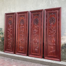 Bộ Tranh Tứ Bình Gỗ Hương Kích Thước 37*117cm 6
