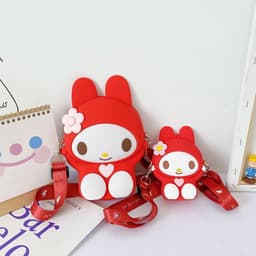 [Lớn, vừa điện thoại] Túi tỏi đeo chéo silicon hình my melody làm quà tặng bạn gái đựng điện thoại 3