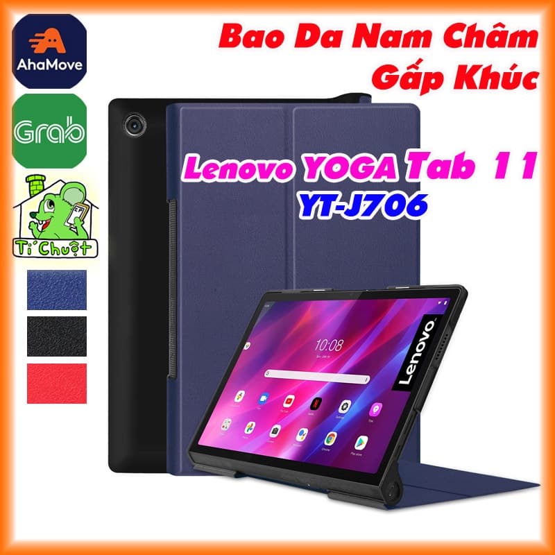 Bao da MTB Lenovo YOGA TAB 11 2021 YT-J706 Gấp Khúc Lưng Cứng Có Nam Châm