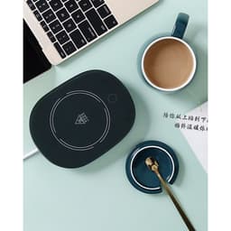 Cốc Hâm Nóng LucKy , Bộ ly sứ kèm đế điện hâm nóng trà, cafe, hâm sữa + Tặng kèm thìa vàng, hộp sang trọng 5