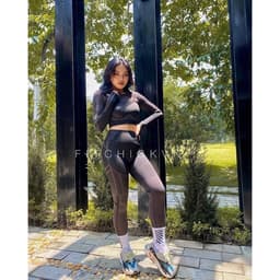 Bộ tập gym nữ, đồ tập thể thao chun dệt hồng viền 6