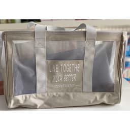 Túi xách vải lưới Live Togethe Much Better đựng dụng cụ trang điểm,đồ làm tóc, mỹ phẩm trang điểm - Hity Beauty 5
