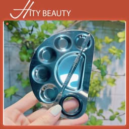 Bảng khay pha kem nền, son môi trang điểm thép không gỉ  tiện lợi, chuyên nghiệp - Hity Beauty 1