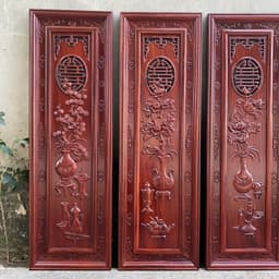 Bộ Tranh Tứ Bình Gỗ Hương Kích Thước 37*117cm 5
