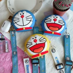 [Mới] Túi xách đeo chéo silicon hình đô rê mon doraemon thời trang dễ thương 6