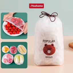 Túi màng bọc thực phẩm JYoohome chất liệu PE co dãn có chun siêu dai, Túi gấu bọc đồ ăn 2