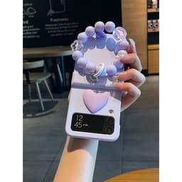 [CÓ SẴN] Nhiều màu - Ốp Z Flip 8 - Flip6 - Z Flip5 - Z Flip7 5G kèm thanh bảo vệ bản lề charm tim và dây phối xinh xắn 7