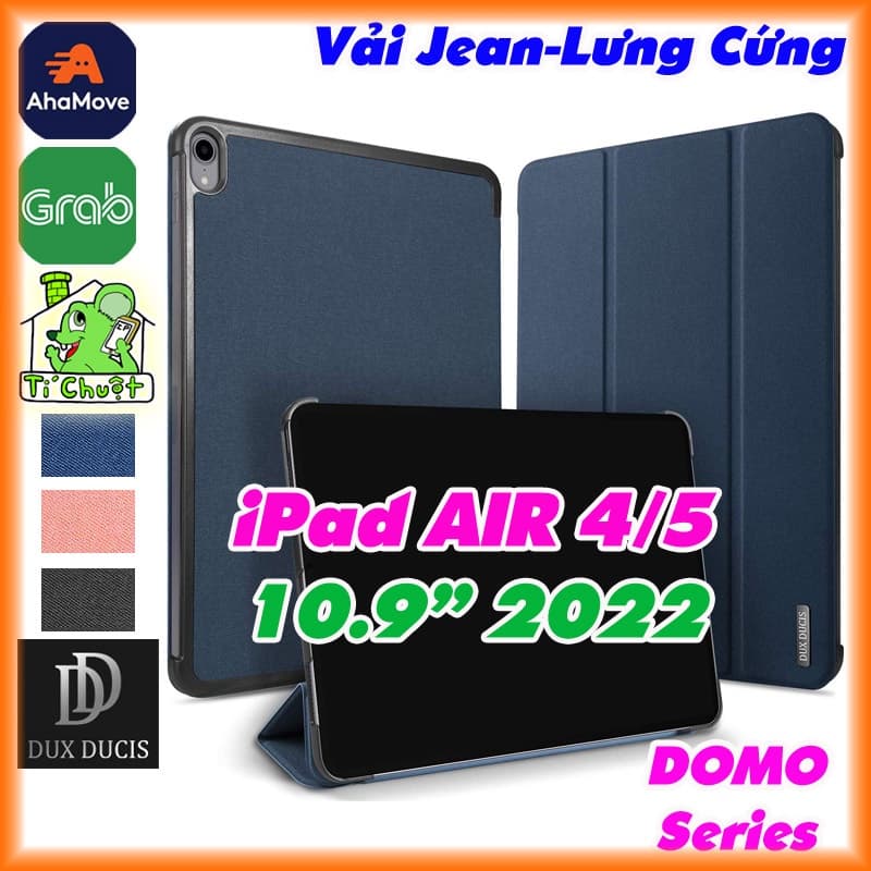 [Chính Hãng DUX DUCIS] Bao Da iPad AIR 4 2020/ AIR 5 2022 10.9" DOMO Series Khay Cứng Vải Jean
