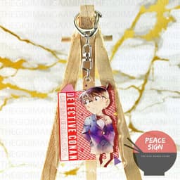 Mua 1 tặng 1(Mica trong acrylic) Móc khóa in hình THÁM TỬ LỪNG DANH CONAN ver HOA GIẤY anime chibi quà tặng xinh xắn 9