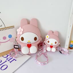 [Lớn, vừa điện thoại] Túi tỏi đeo chéo silicon hình my melody làm quà tặng bạn gái đựng điện thoại 2