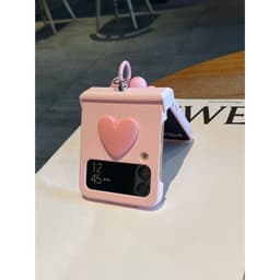 [CÓ SẴN] Nhiều màu - Ốp Z Flip 8 - Flip6 - Z Flip5 - Z Flip7 5G kèm thanh bảo vệ bản lề charm tim và dây phối xinh xắn 9