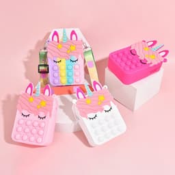 Túi đeo chéo silicon pony kỳ lân bong bóng pop it cho bé gái quà tặng tết đựng bao lì xì, túi tỏi 2