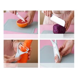 Bộ dao thớt 5 món từ thép không gỉ kháng khuẩn chế biến đồ ăn dặm cho bé an toàn, tiện lợi VINBEO -[ANI06] 8
