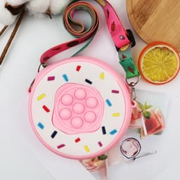 [mới] Túi xách đeo chéo silicon hình bánh donut tròn làm quà tặng bạn gái đựng bao lì xì mỹ phẩm 7