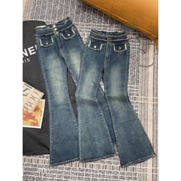 Quần jean ống loe, quần bò cạp cao ống loe co dãn mặc tôn dáng có bigsize 2