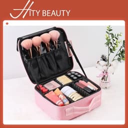 [Full màu] Cóp vải, da cao cấp, ngăn chứa đa năng linh hoạt,Makeup cá nhân khóa kéo chuyên nghiệp - Hity Beauty 1