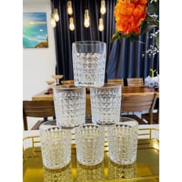 Bộ 6 Cốc Thuỷ Tinh Kim Cương Siêu Sang ,Hàng Nhập Khẩu Cao Cấp , Chất Liệu Thủy Tinh Chịu Nhiệt 4
