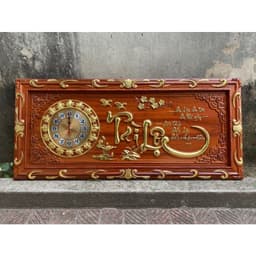 Tranh Đồng Hồ treo tường gỗ hương kích thước 48*108cm 1