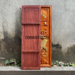 Combo tranh quạt đồng quê+đôi cá lý ngư vọng nguyệt Dát Vàng Đài Loan 24k 7