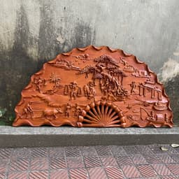Tranh quạt đồng quê sơn pu cao cấp , treo tường phòng khách 7
