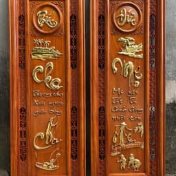 Tranh câu đối cha mẹ gỗ hương treo tường bền đẹp 4