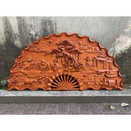 Tranh quạt đồng quê sơn pu cao cấp , treo tường phòng khách 3