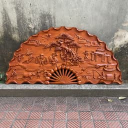 Tranh quạt đồng quê sơn pu cao cấp , treo tường phòng khách 1