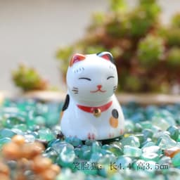 Gác đũa chặn giấy mèo bằng gốm sứ Mèo may mắn Nhật Bản phụ kiện bàn ăn hình thần tài dễ thương 4