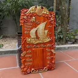 Đốc lịch treo tường gỗ hương đỏ nam phi liền khối dát vàng Dài Loan 4